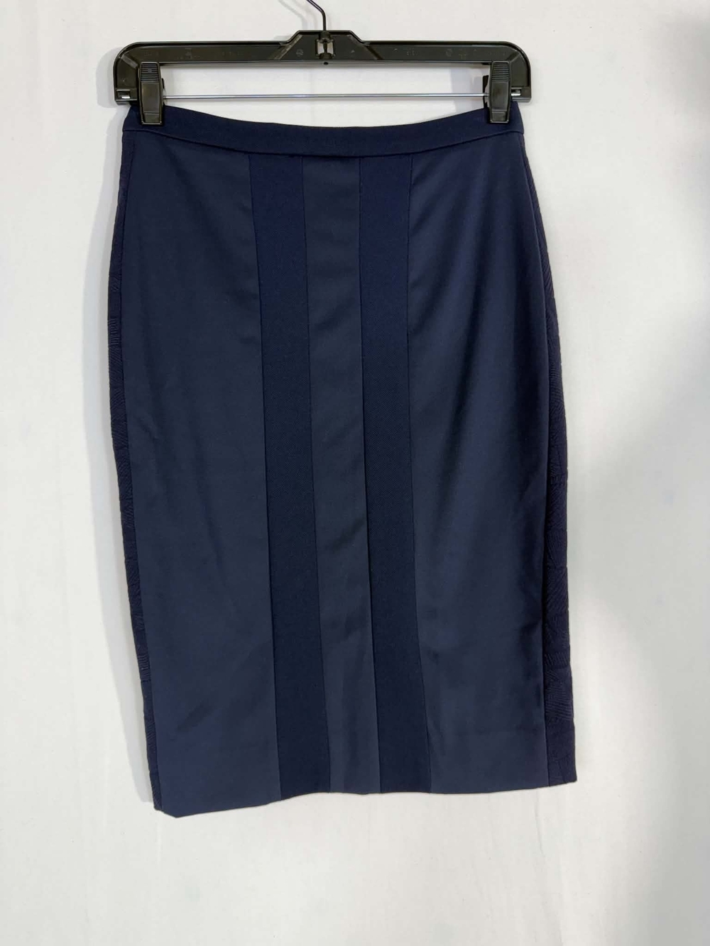 MaxMara Navy Textured-Panel Pencil Skirt